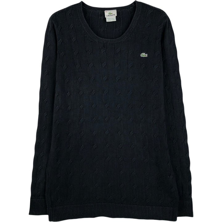 Lacoste LACOSTE French design cotton knit sweater, size 42 (equivalent to men's M) cotton black type Vintage Second Hand
