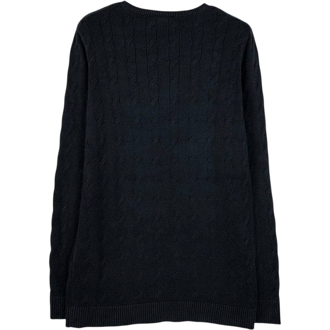 Lacoste LACOSTE French design cotton knit sweater, size 42 (equivalent to men's M) cotton black type Vintage Second Hand