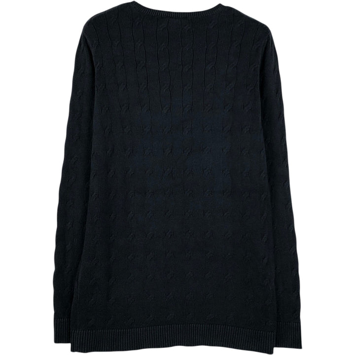 Lacoste LACOSTE French design cotton knit sweater, size 42 (equivalent to men's M) cotton black type Vintage Second Hand