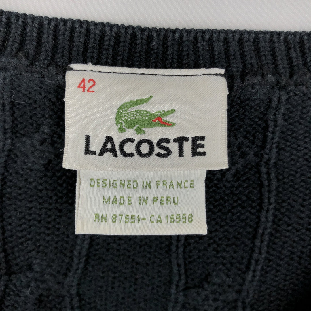 Lacoste LACOSTE French design cotton knit sweater, size 42 (equivalent to men's M) cotton black type Vintage Second Hand