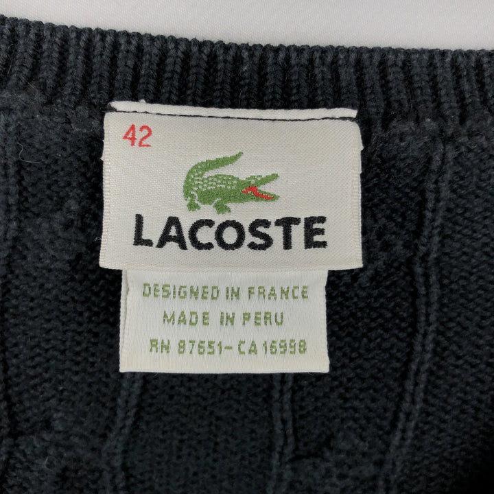 Lacoste LACOSTE French design cotton knit sweater, size 42 (equivalent to men's M) cotton black type Vintage Second Hand