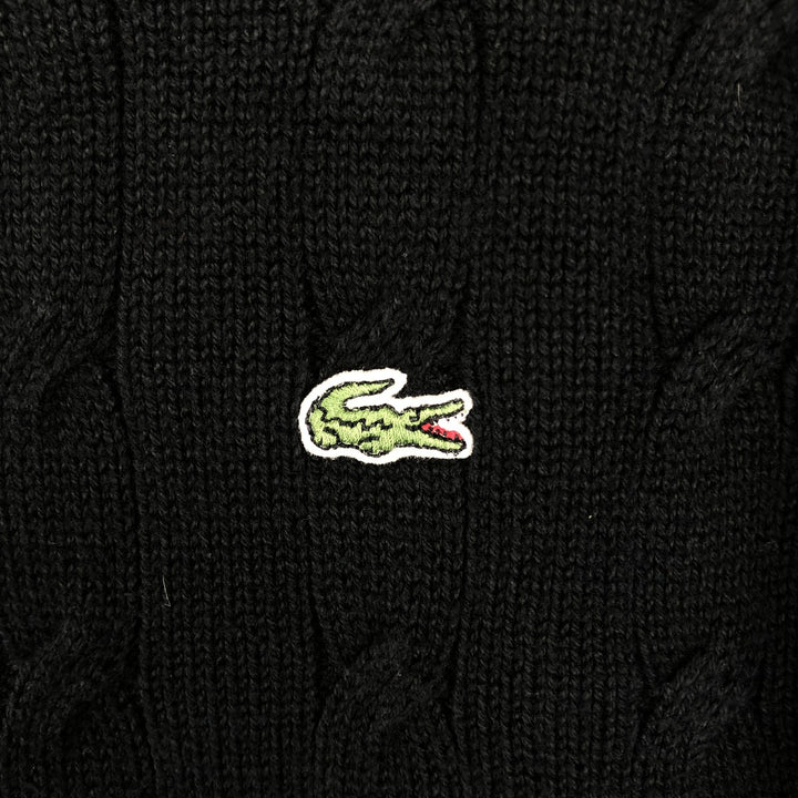 Lacoste LACOSTE French design cotton knit sweater, size 42 (equivalent to men's M) cotton black type Vintage Second Hand