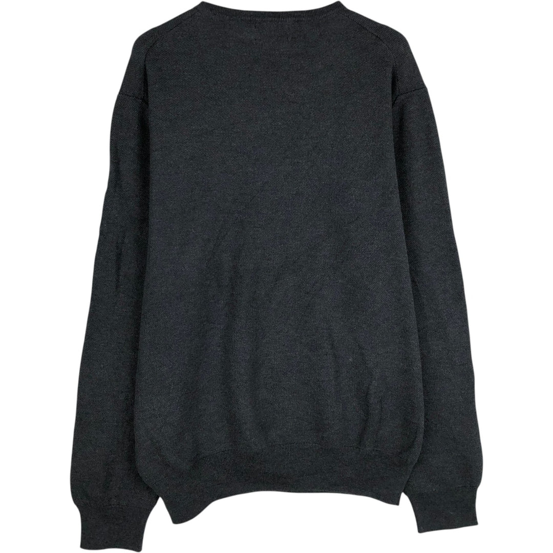 Ralph Lauren POLO RALPH LAUREN Cotton Knit Sweater Men's Size L cotton gray type Vintage Second Hand