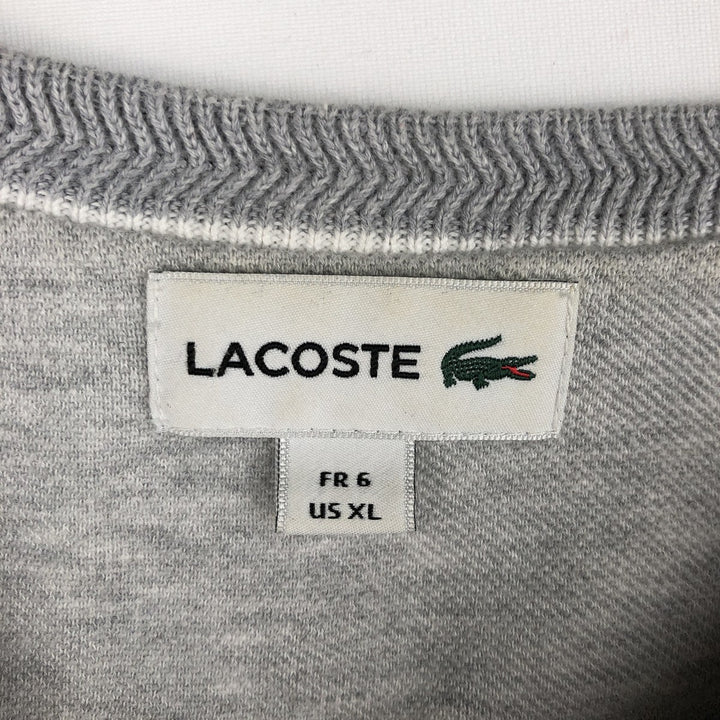 Lacoste cotton knit sweater, men's size XL. cotton gray type Vintage Second Hand