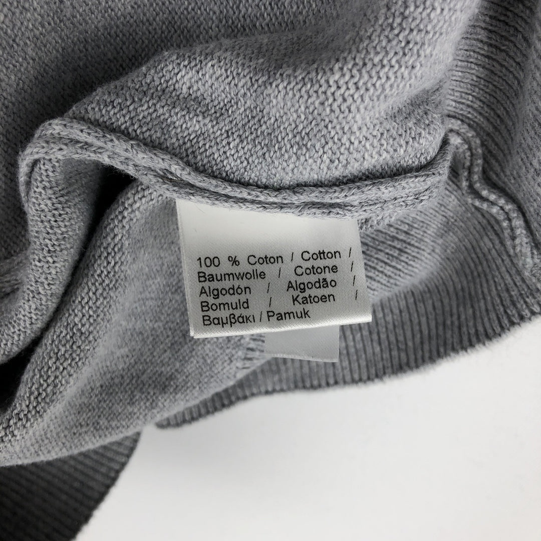 Lacoste cotton knit sweater, men's size XL. cotton gray type Vintage Second Hand