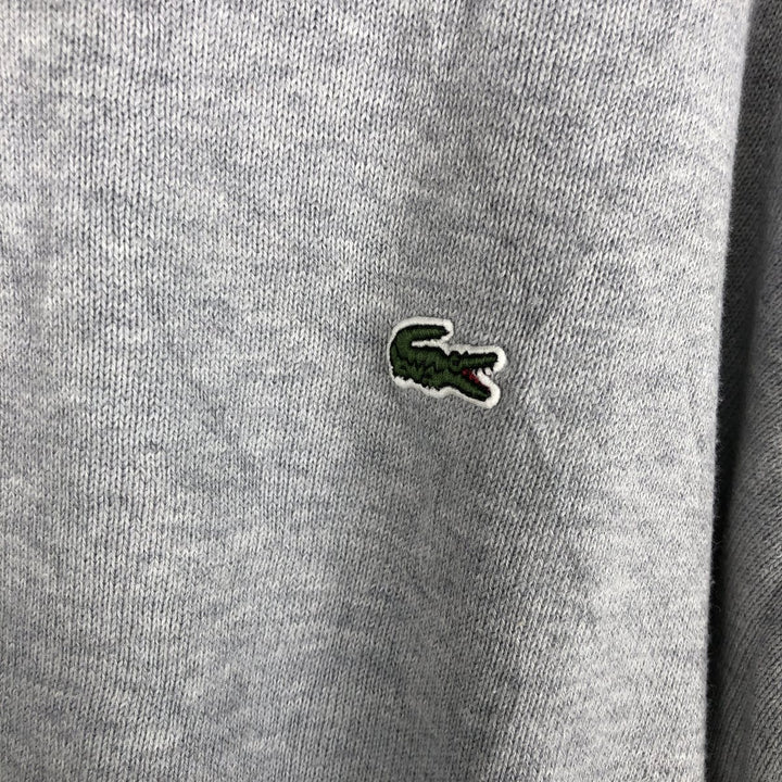 Lacoste cotton knit sweater, men's size XL. cotton gray type Vintage Second Hand