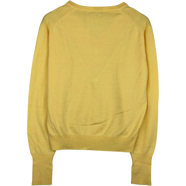 80s-90'S Lacoste CLUB V-neck acrylic knit sweater, men's size M equivalent, vintage. acrylic yellow type Vintage Second Hand