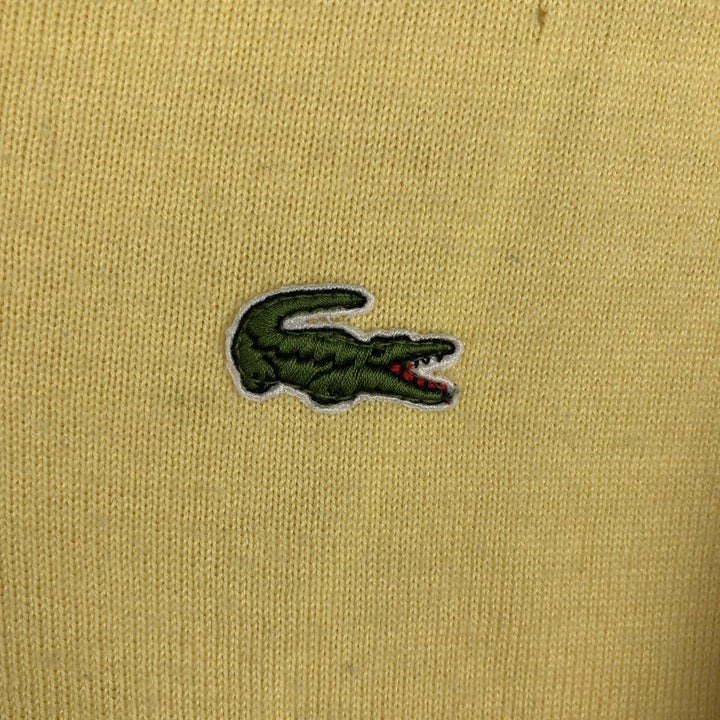 80s-90'S Lacoste CLUB V-neck acrylic knit sweater, men's size M equivalent, vintage. acrylic yellow type Vintage Second Hand