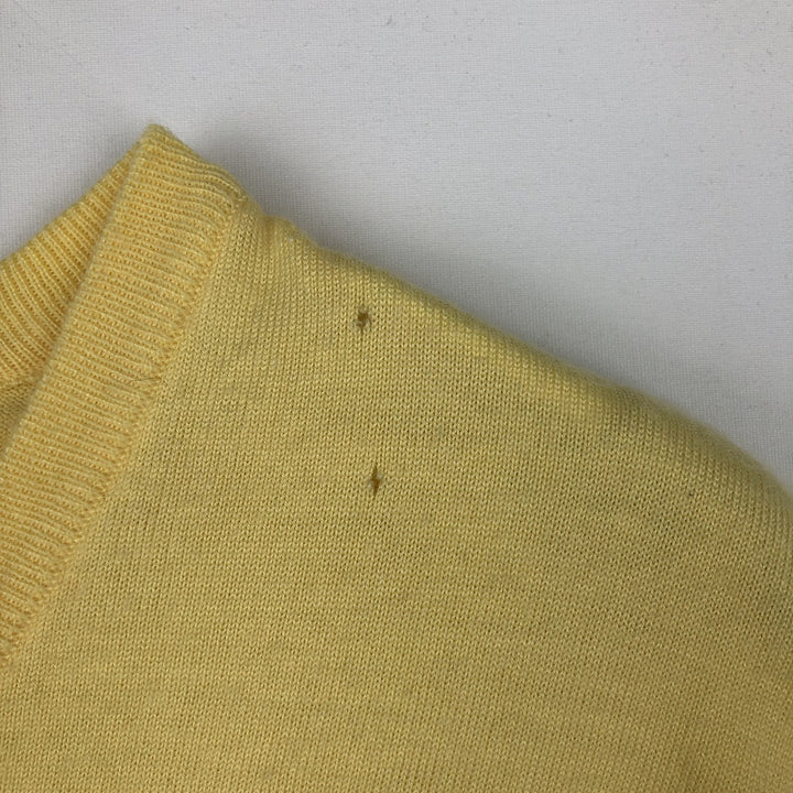 80s-90'S Lacoste CLUB V-neck acrylic knit sweater, men's size M equivalent, vintage. acrylic yellow type Vintage Second Hand