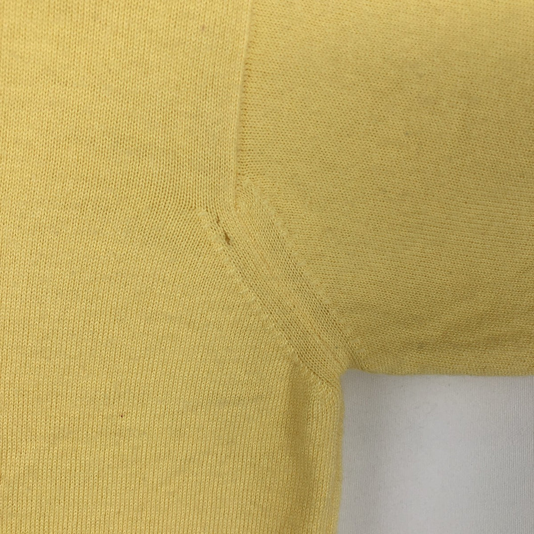 80s-90'S Lacoste CLUB V-neck acrylic knit sweater, men's size M equivalent, vintage. acrylic yellow type Vintage Second Hand