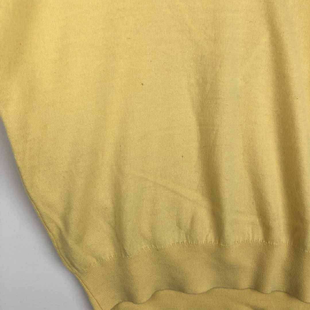 80s-90'S Lacoste CLUB V-neck acrylic knit sweater, men's size M equivalent, vintage. acrylic yellow type Vintage Second Hand