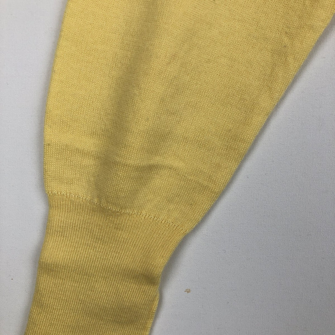 80s-90'S Lacoste CLUB V-neck acrylic knit sweater, men's size M equivalent, vintage. acrylic yellow type Vintage Second Hand