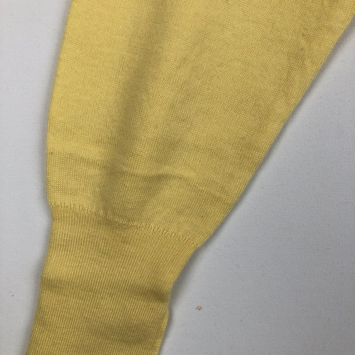 80s-90'S Lacoste CLUB V-neck acrylic knit sweater, men's size M equivalent, vintage. acrylic yellow type Vintage Second Hand