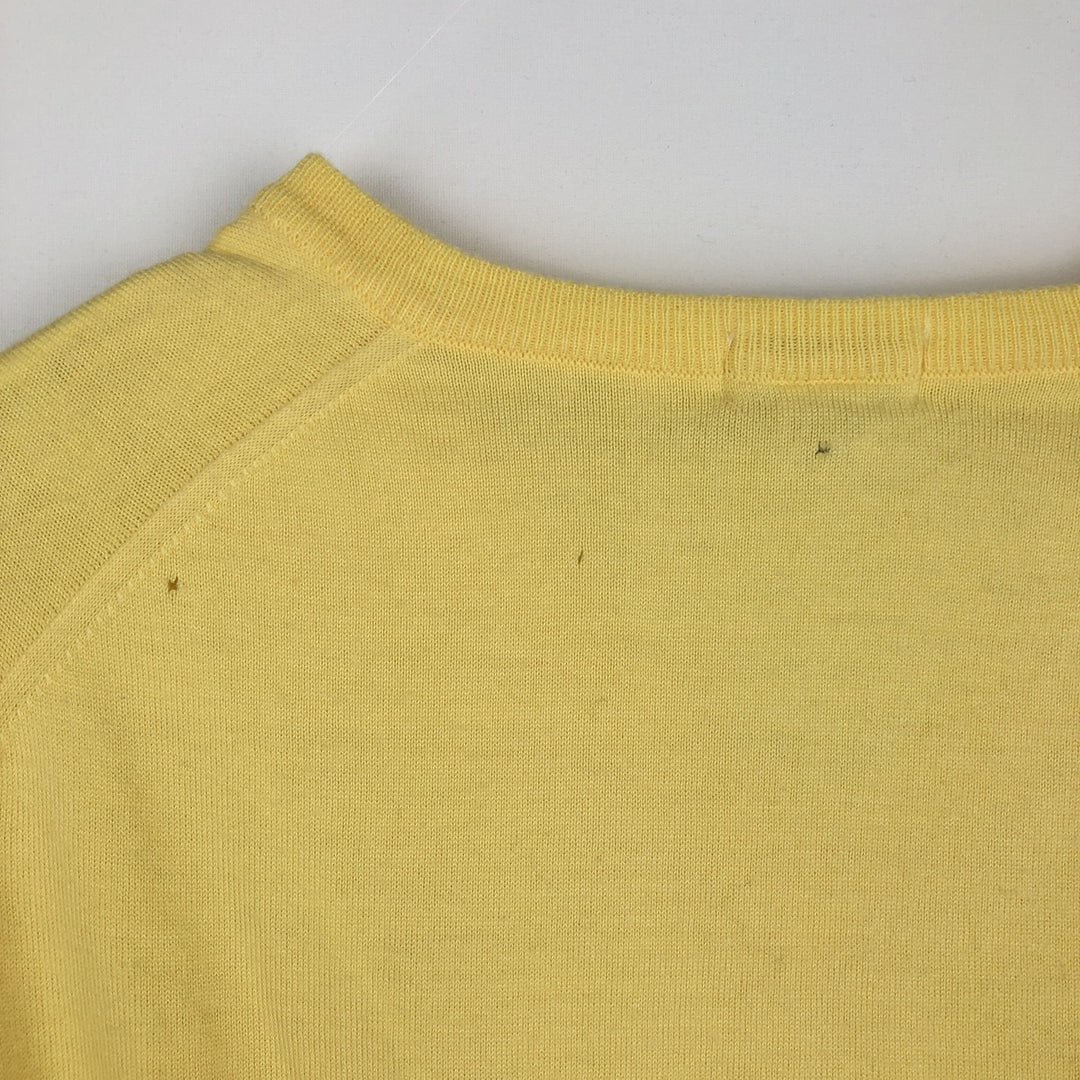 80s-90'S Lacoste CLUB V-neck acrylic knit sweater, men's size M equivalent, vintage. acrylic yellow type Vintage Second Hand