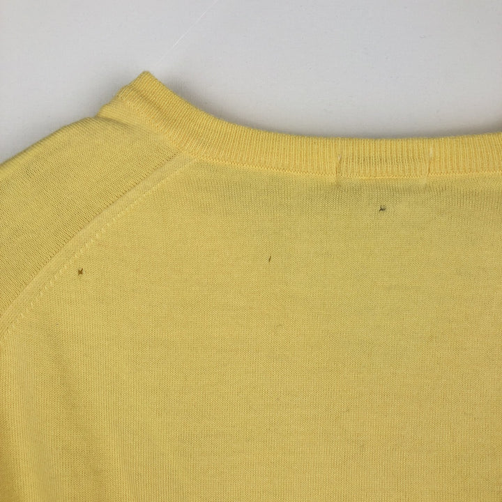 80s-90'S Lacoste CLUB V-neck acrylic knit sweater, men's size M equivalent, vintage. acrylic yellow type Vintage Second Hand