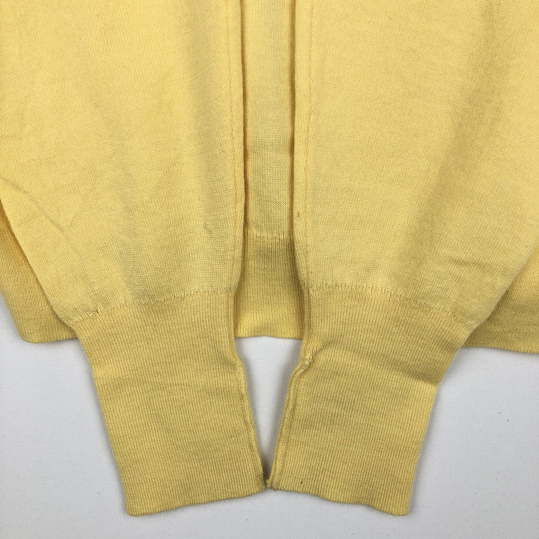 80s-90'S Lacoste CLUB V-neck acrylic knit sweater, men's size M equivalent, vintage. acrylic yellow type Vintage Second Hand