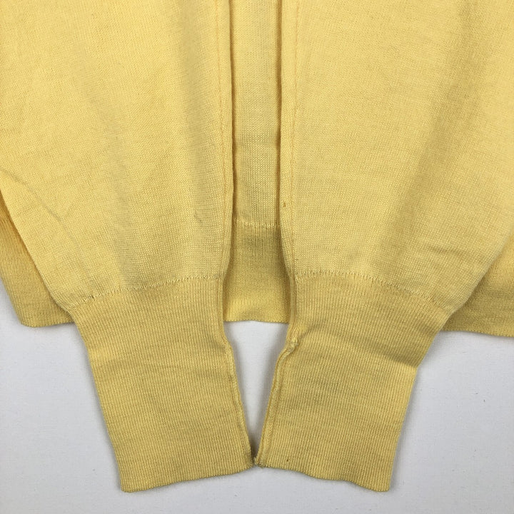 80s-90'S Lacoste CLUB V-neck acrylic knit sweater, men's size M equivalent, vintage. acrylic yellow type Vintage Second Hand