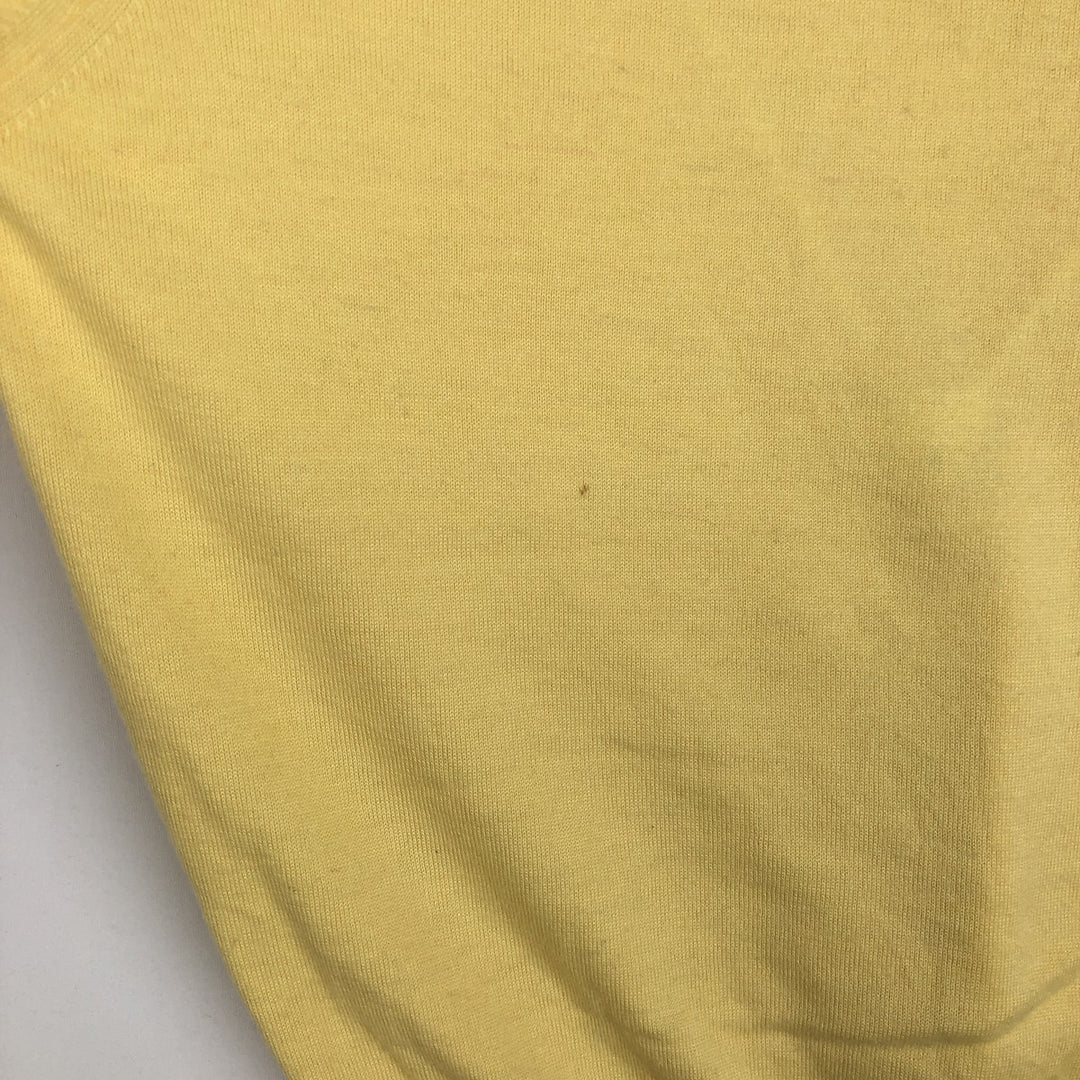 80s-90'S Lacoste CLUB V-neck acrylic knit sweater, men's size M equivalent, vintage. acrylic yellow type Vintage Second Hand