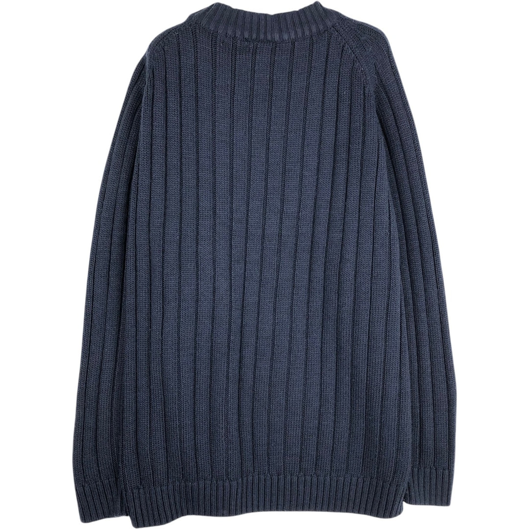 Lacoste mock neck ribbed acrylic knit sweater, men's size XL. acrylic navy blue type Vintage Second Hand