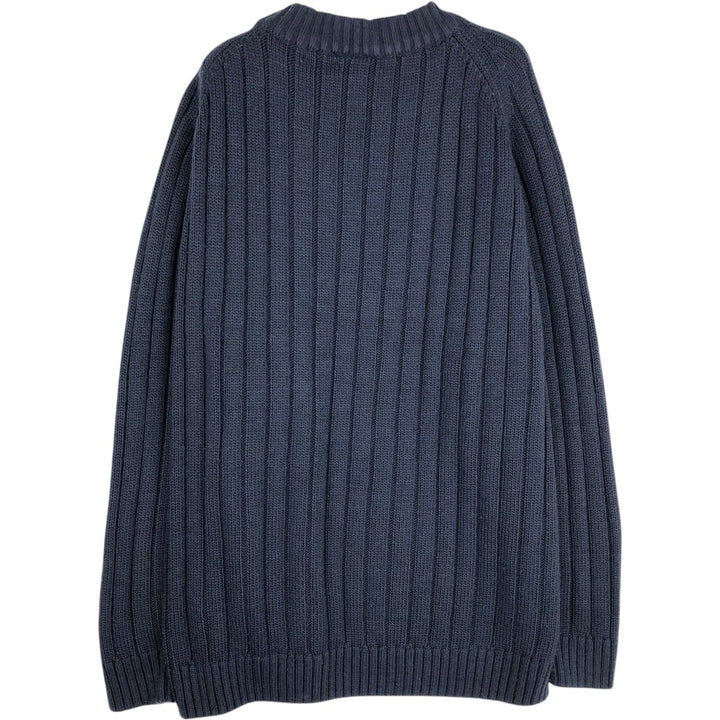 Lacoste mock neck ribbed acrylic knit sweater, men's size XL. acrylic navy blue type Vintage Second Hand