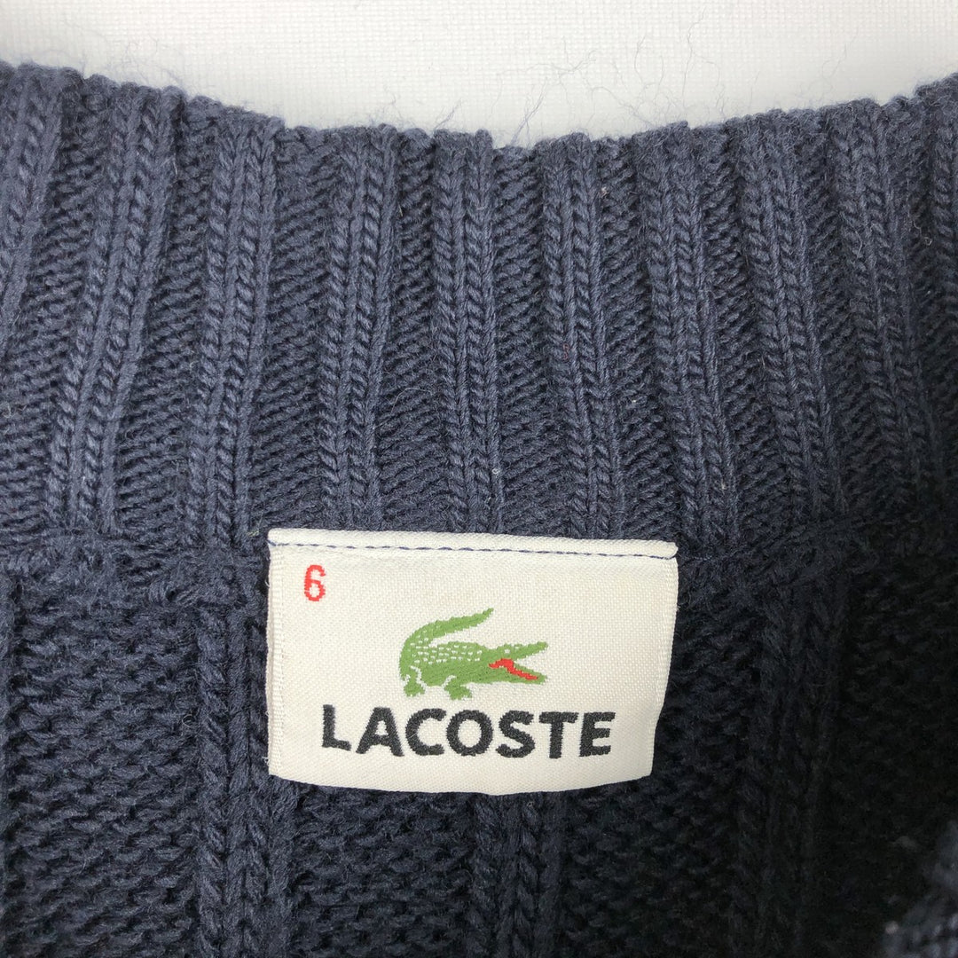 Lacoste mock neck ribbed acrylic knit sweater, men's size XL. acrylic navy blue type Vintage Second Hand