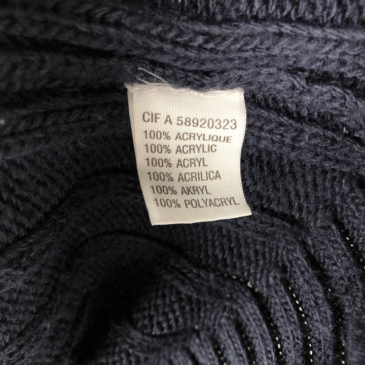 Lacoste mock neck ribbed acrylic knit sweater, men's size XL. acrylic navy blue type Vintage Second Hand