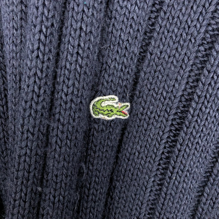Lacoste mock neck ribbed acrylic knit sweater, men's size XL. acrylic navy blue type Vintage Second Hand
