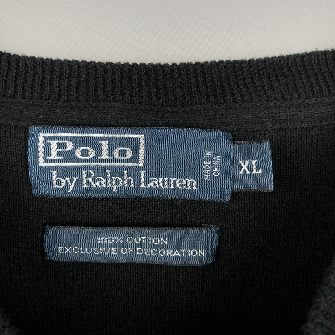 Ralph Lauren POLO by Ralph Lauren Cotton Knit Sweater Men's XL cotton black type Vintage Second Hand