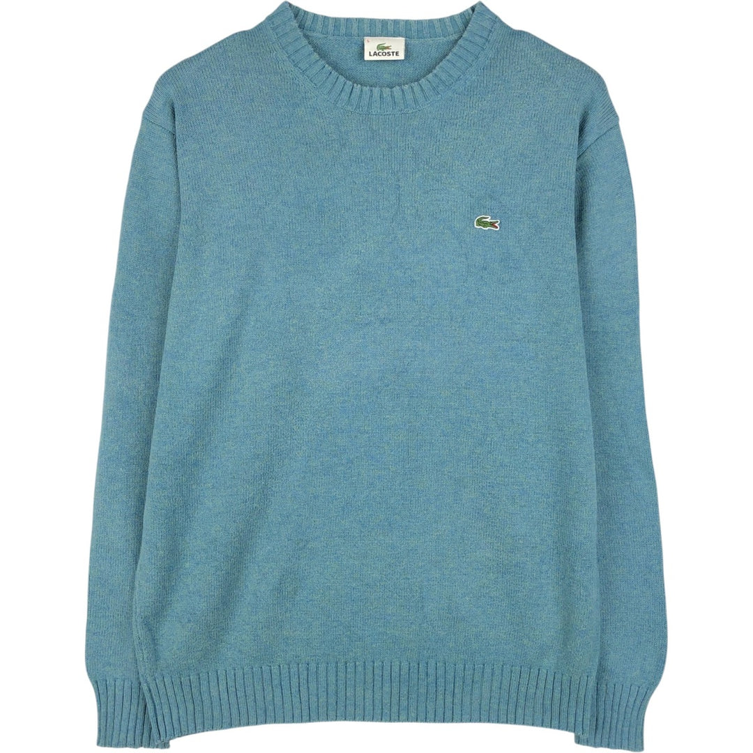 Lacoste Cotton Knit Sweater, Size 5, Men's Size L cotton Blue type light blue Vintage Second Hand