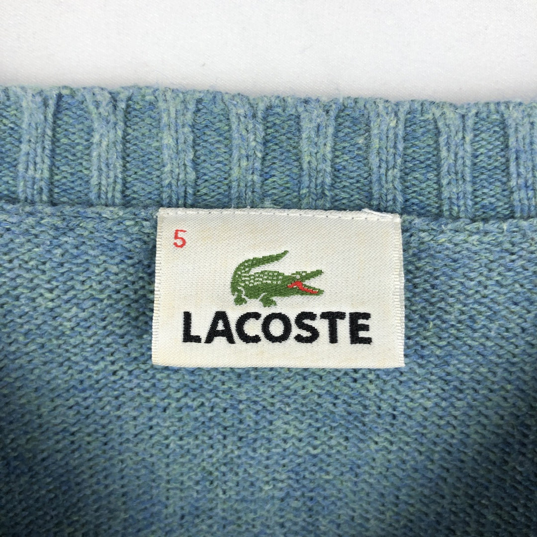 Lacoste Cotton Knit Sweater, Size 5, Men's Size L cotton Blue type light blue Vintage Second Hand