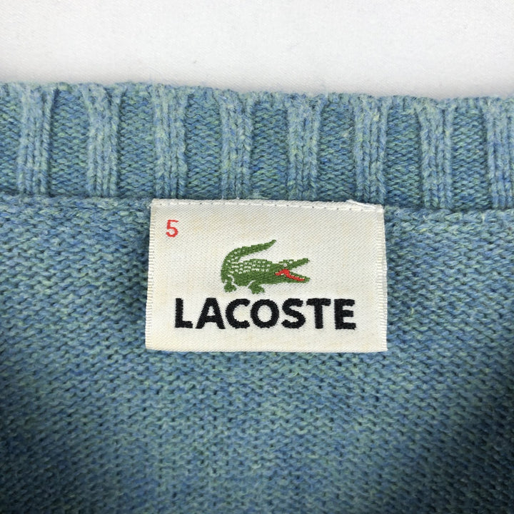 Lacoste Cotton Knit Sweater, Size 5, Men's Size L cotton Blue type light blue Vintage Second Hand