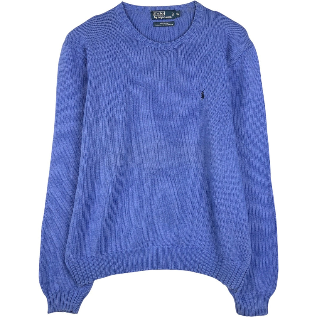 Ralph Lauren POLO by Ralph Lauren Cotton Knit Sweater Men's XL cotton Blue type light blue Vintage Second Hand