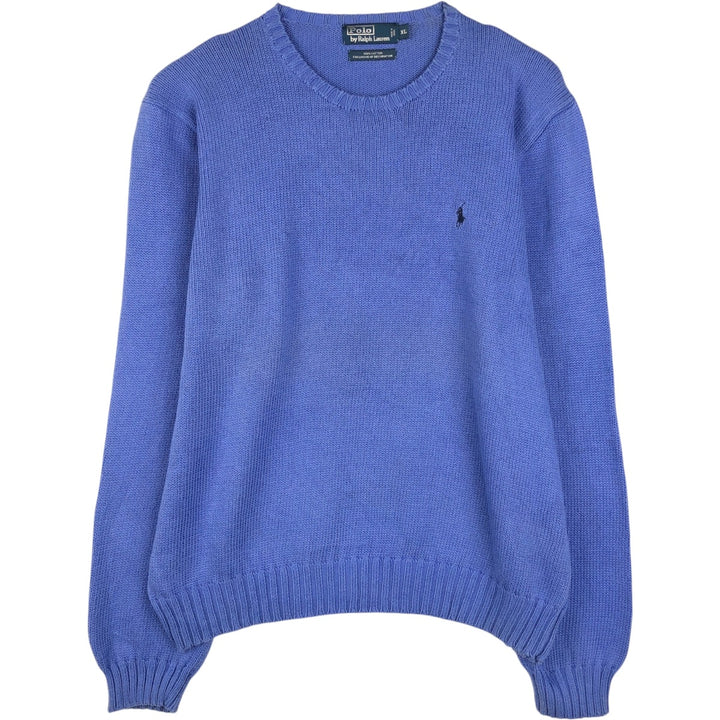 Ralph Lauren POLO by Ralph Lauren Cotton Knit Sweater Men's XL cotton Blue type light blue Vintage Second Hand