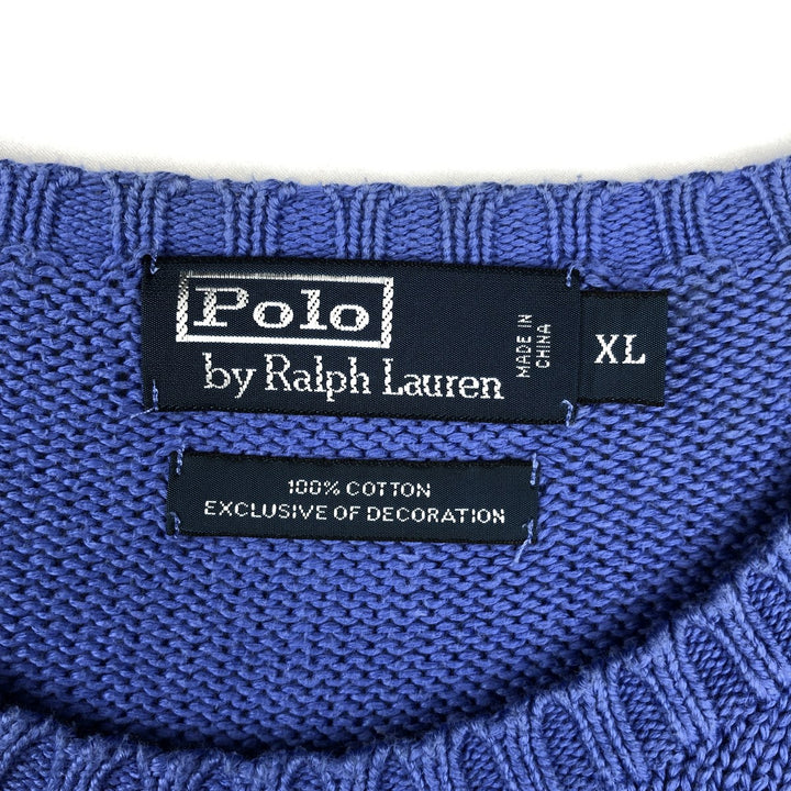 Ralph Lauren POLO by Ralph Lauren Cotton Knit Sweater Men's XL cotton Blue type light blue Vintage Second Hand