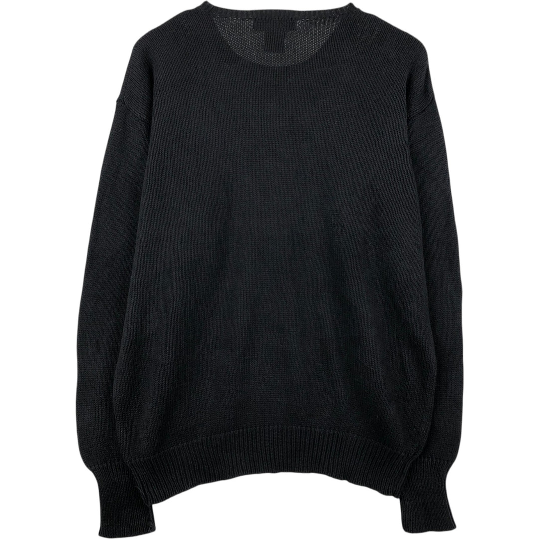 Ralph Lauren cotton knit sweater, size M, men's cotton black type Vintage Second Hand