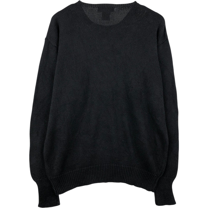 Ralph Lauren cotton knit sweater, size M, men's cotton black type Vintage Second Hand