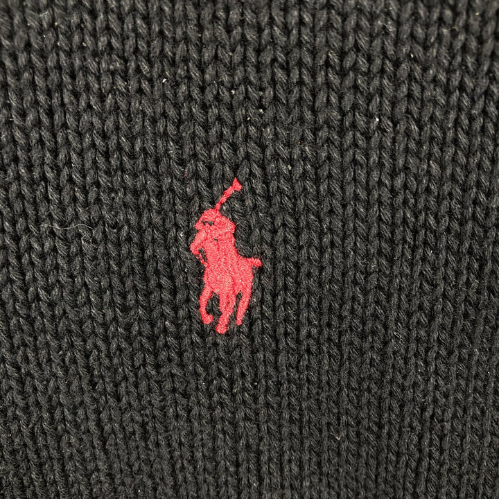 Ralph Lauren cotton knit sweater, size M, men's cotton black type Vintage Second Hand