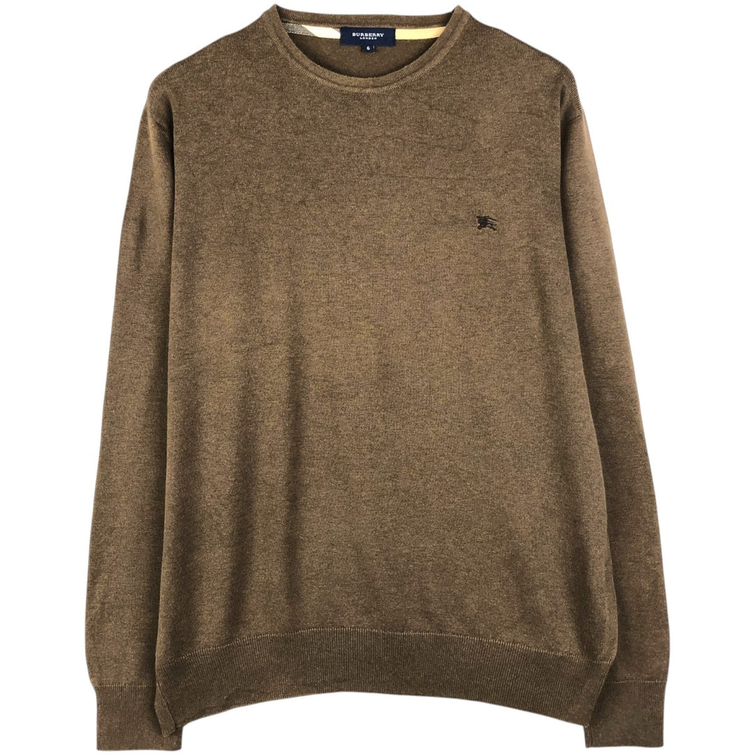 Burberry's BURBERRY LONDON knit sweater, men's size XL (approx.) cotton brown type Vintage Second Hand