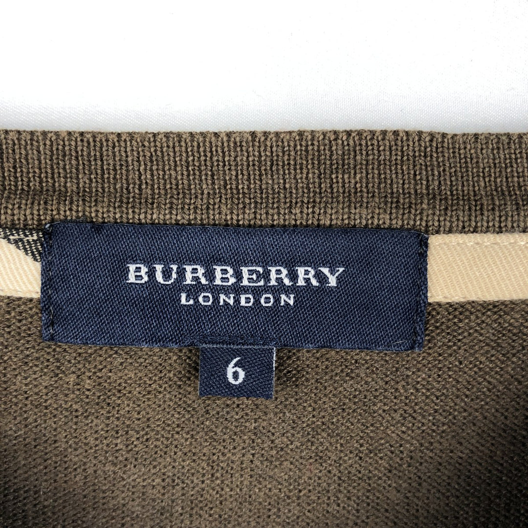 Burberry's BURBERRY LONDON knit sweater, men's size XL (approx.) cotton brown type Vintage Second Hand