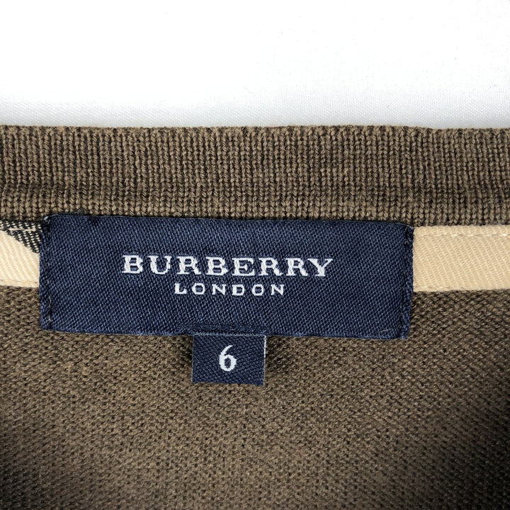 Burberry's BURBERRY LONDON knit sweater, men's size XL (approx.) cotton brown type Vintage Second Hand