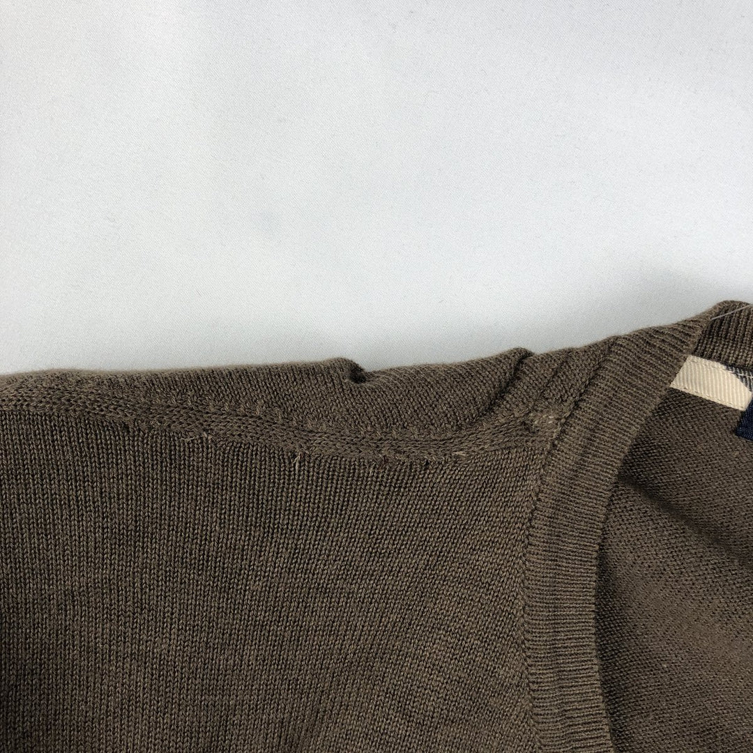Burberry's BURBERRY LONDON knit sweater, men's size XL (approx.) cotton brown type Vintage Second Hand