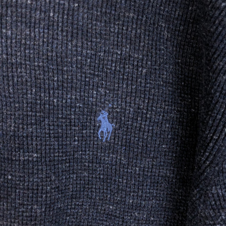 Ralph Lauren POLO RALPH LAUREN Cotton Knit Sweater Men's Size L cotton navy blue type Vintage Second Hand