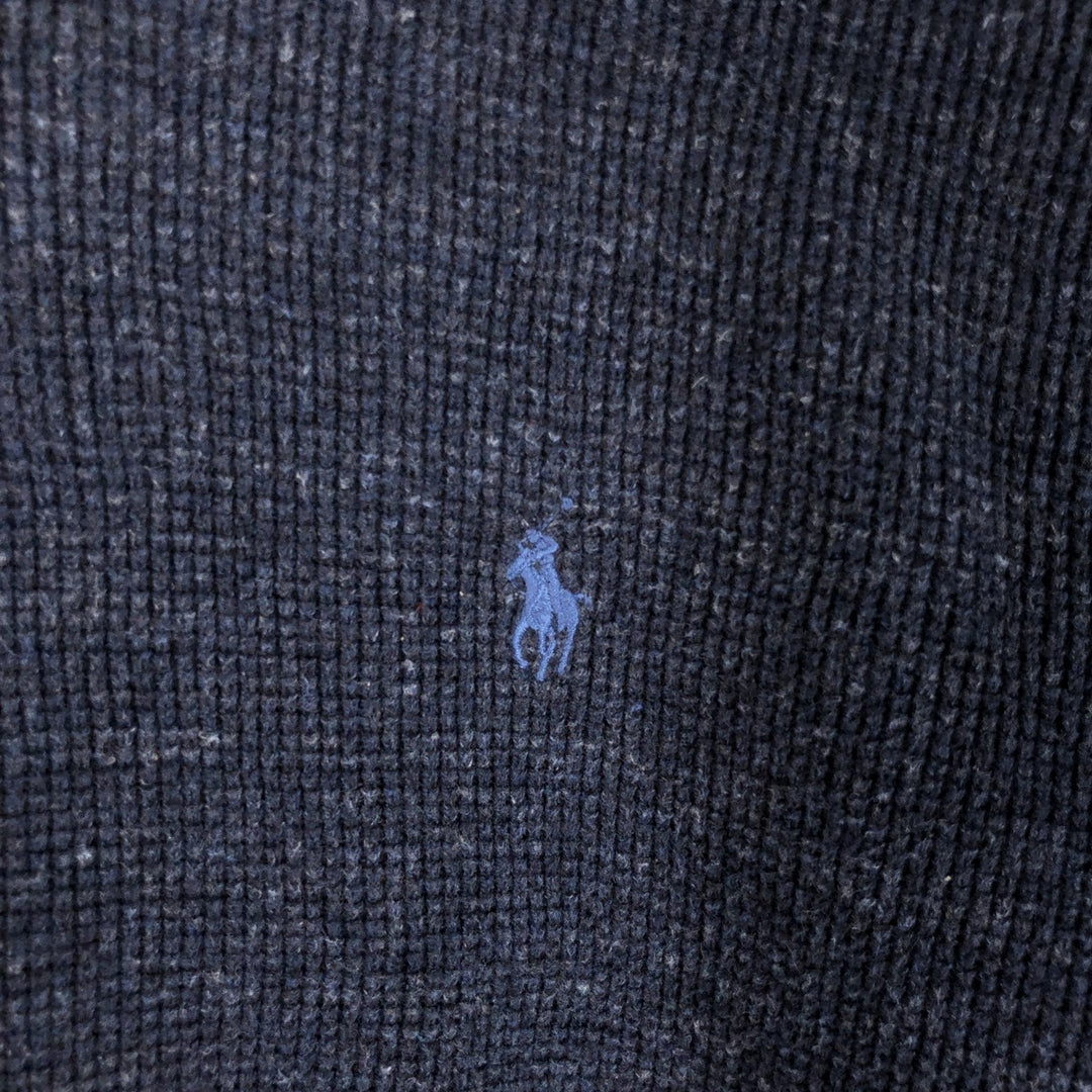 Ralph Lauren POLO RALPH LAUREN Cotton Knit Sweater Men's Size L cotton navy blue type Vintage Second Hand