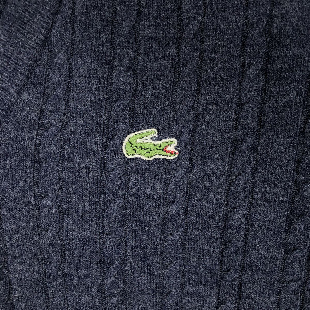 70s-80'S Lacoste IZOD V-neck knit sweater, men's size XL equivalent, vintage. unclear navy blue type Vintage Second Hand