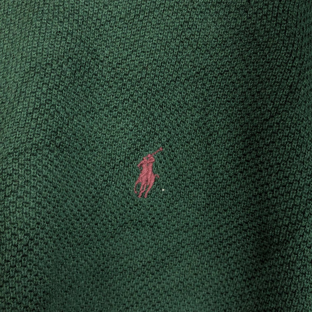 Ralph Lauren POLO by Ralph Lauren Polo knit sweater, men's size L cotton Green type dark green Vintage Second Hand