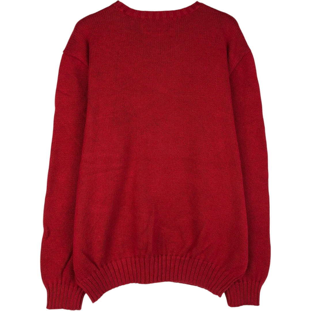 Ralph Lauren POLO by Ralph Lauren Cotton Knit Sweater Men's L size cotton red type Vintage Second Hand
