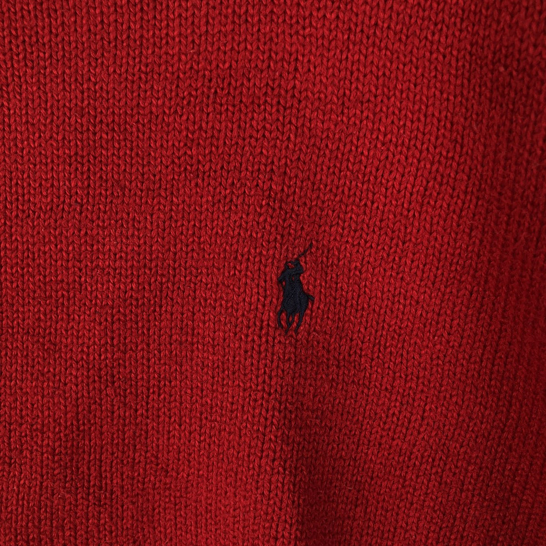 Ralph Lauren POLO by Ralph Lauren Cotton Knit Sweater Men's L size cotton red type Vintage Second Hand
