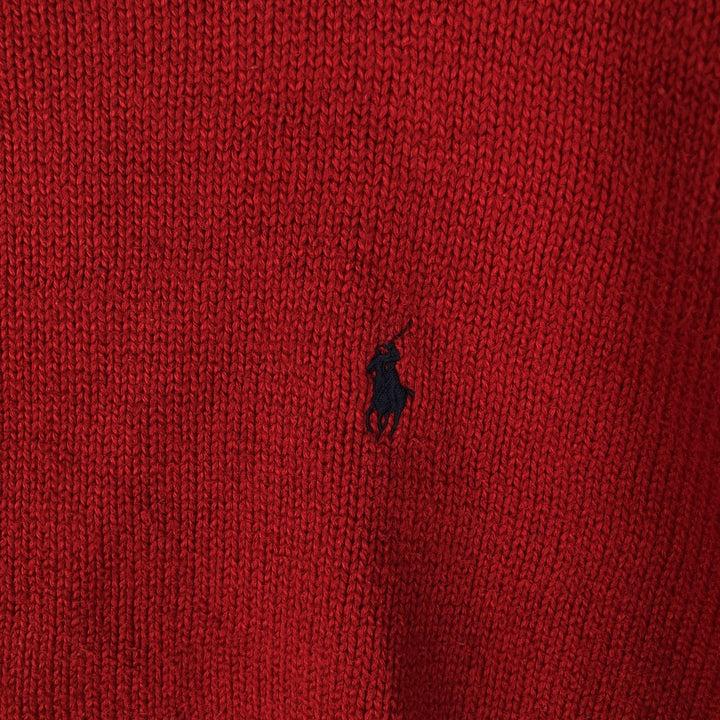 Ralph Lauren POLO by Ralph Lauren Cotton Knit Sweater Men's L size cotton red type Vintage Second Hand
