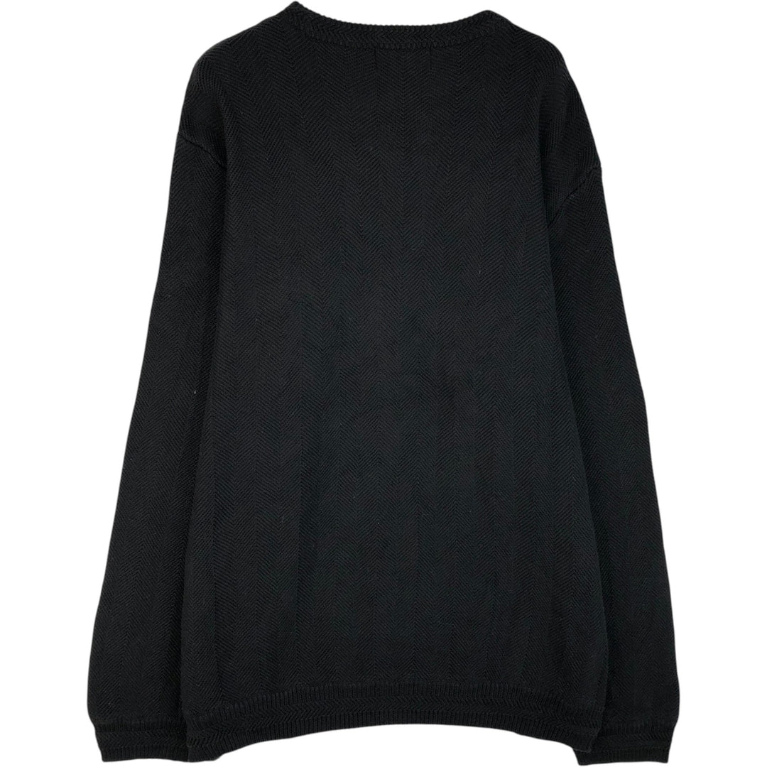 Ralph Lauren CHAPS Herringbone Cotton Knit Sweater Men's XL cotton black type Vintage Second Hand