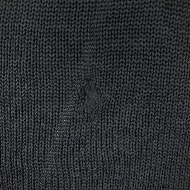 Ralph Lauren V-neck silk knit sweater, men's size L (approx.) silk black type Vintage Second Hand